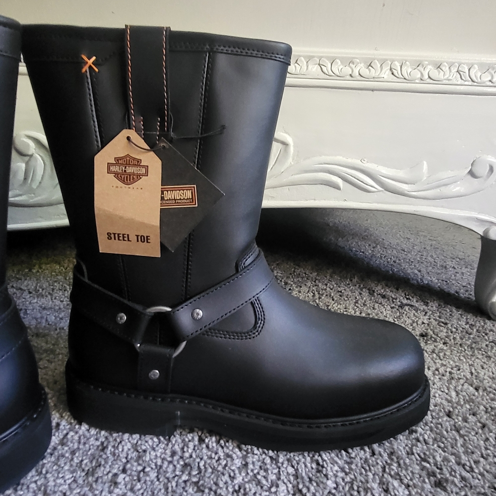 Harley-Davidson Black Steel Toe Boots